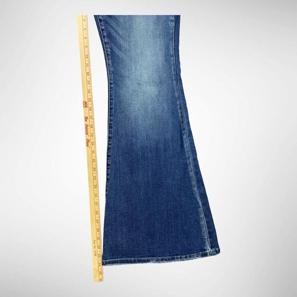 KanCan Jeans Womens 32 (36x34) Blue Super Flare High Rise Whiskered Stretch - Picture 7 of 14